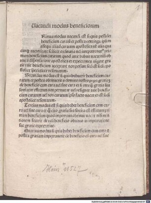 Modus vacandi et acceptandi beneficiorum