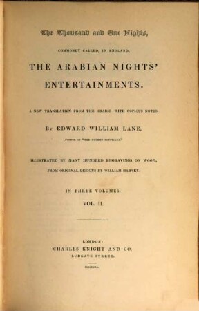 The thousand and one nights : commonly called, in England, the Arabian nights' entertainments ; in three volumes, 2