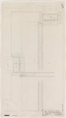 Haus des Rundfunks, Berlin-Charlottenburg: Einfache Bürotür, Detail, Schnitt 1:1