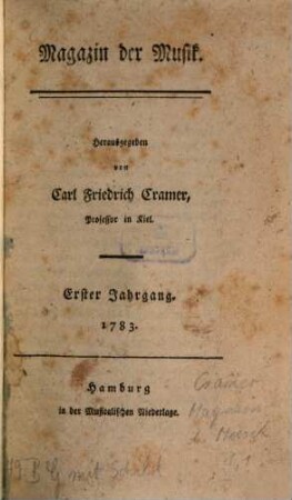 Magazin der Musik. 1. 1783, Hälfte 1