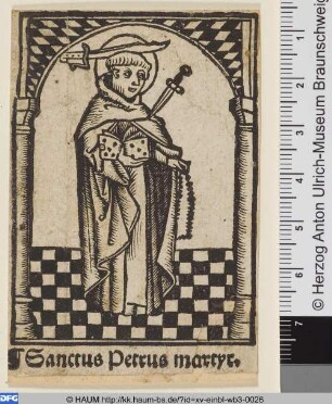 Der Hl. Petrus von Verona mit seinen Marterwerkzeugen