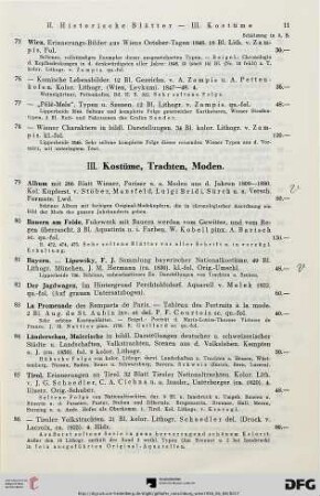 III. Kostüme, Trachten, Moden (Nr. 79-89)