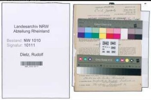 Entnazifizierung Rudolf Dietz , geb. 06.05.1901 (Reg.Rat)