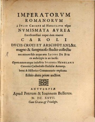 Imperatorum romanorum ... numismata aurea ...