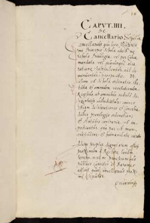 IV. De Cancellario Scholae.