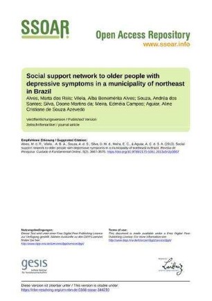 Social support network to older people with depressive symptoms in a municipality of northeast in Brazil