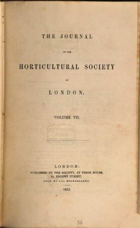 Journal of the Royal Horticultural Society, 7. 1852