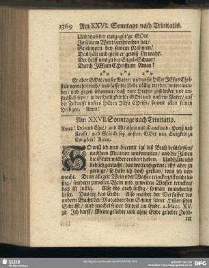 Am XXVII. Sonntage nach Trinitatis