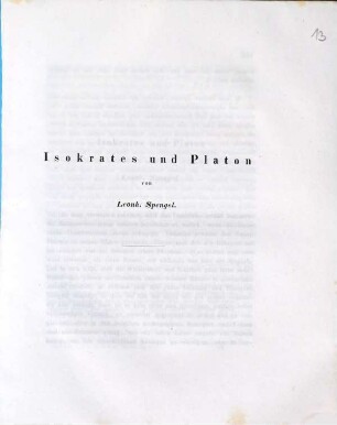 Isokrates und Platon