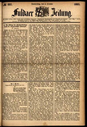 Ausgabe vom Donnerstag, den 04. Oktober 1883.
