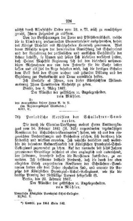 Periodische Revision der Schullehrer-Seminarien : [IV. Seminarien, Bildung der Lehrer und deren persönliche Verhältnisse]
