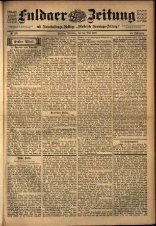Erste Ausgabe vom Dienstag, den 24. Mai 1898.