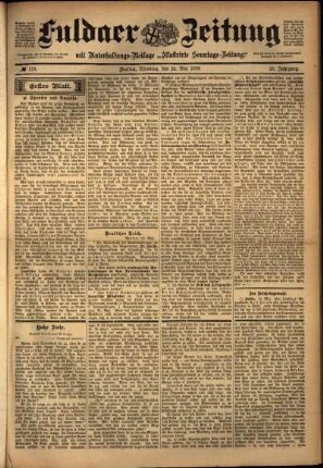 Erste Ausgabe vom Dienstag, den 24. Mai 1898.