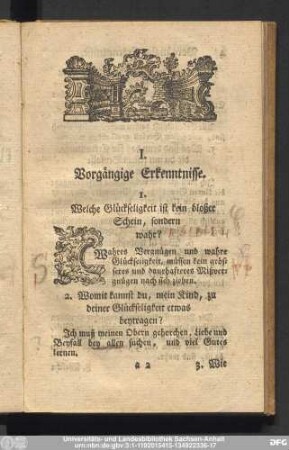 I. Vorgängige Erkenntnisse.