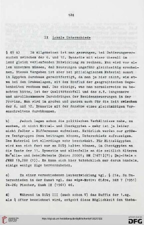 IX: Lokale Unterschiede