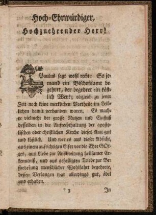Hoch-Ehrwürdiger, Hochzuehrender Herr!