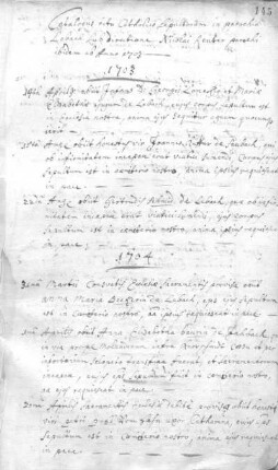 Catalogus ritu Catholico Lepultorum in parochia Lebach sub directione Nicolai Reuter parochi ibidem ab Anno 1703