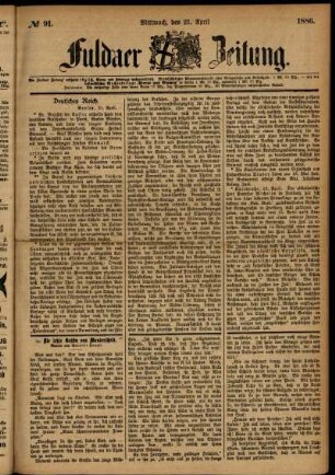 Ausgabe vom Mittwoch, den 21. April 1886.