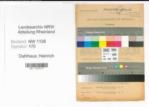 Entnazifizierung Heinrich Dahlhaus , geb. 21.04.1906 (Polizist)