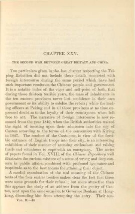 Chapter XXV. The second war between Great Britain and China