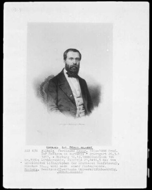 Wilhelm Ferdinand Roser (1817-1888), 1850-1888 Professor der Medizin in Marburg