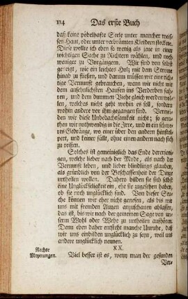 XX. Die rechten Meynungen.