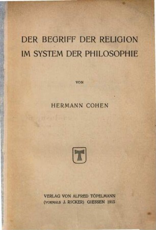 Der Begriff der Religion im System der Philosophie