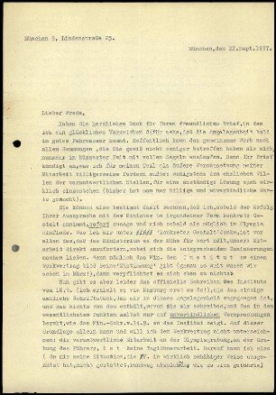 E. Kunze an W. Wrede