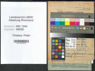 Entnazifizierung Peter Thiebes , geb. 19.08.1899 (Spediteur)