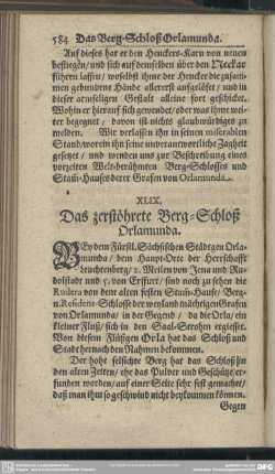 XLIX. Das zerstöhrete Berg-Schloß Orlamunda