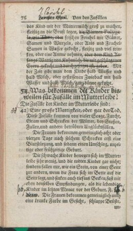 54. Was bekommen die Kinder bisweilen für Zufälle im Mutterleibe?