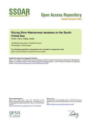 Rising Sino-Vietnamese tensions in the South China Sea