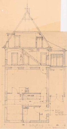 Einfamilienhaus: Grundriss und Schnitt