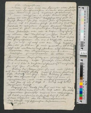Briefentwurf an Johannes Versmann