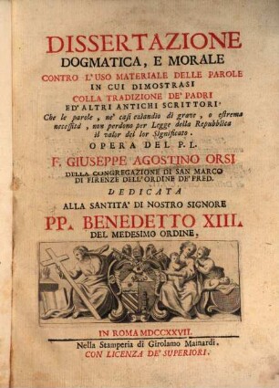 Dissertazione dogmatica e morale contro l'uso materiale delle parole