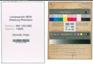 Entnazifizierung Peter Schmidt , geb. 02.01.1904 (Fahrer)