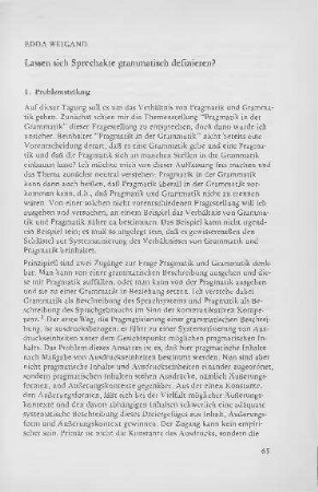 Lassen sich Sprechakte grammatisch definieren?