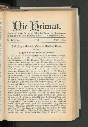 6. Jahrgang No. 3. März 1896.