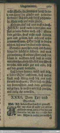 XXXII. Vom Tod und Sterben