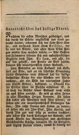 Vollständiges christkatholisches Gebethbuch, 2. Andachten für die Advents- und Weihnachtszeit