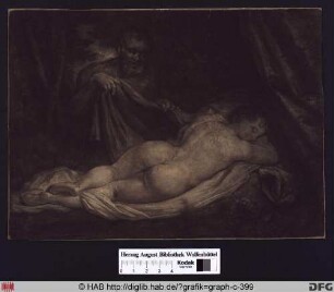 Satyr, eine nackte, schlafende Frau betrachtend.