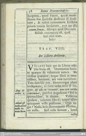 Sect. VIII. De Libero Arbitrio