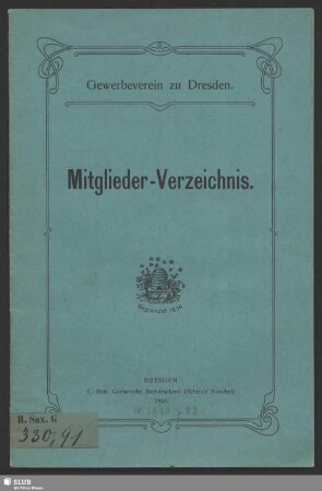 1908: Mitglieder-Verzeichnis : herausgegeben ..