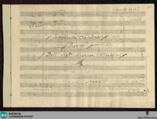 ?Il trionfo del bel sesso?. Excerpts - Don Mus.Ms. 1442|1 : V (2), orch
