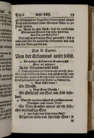 Das II. Capitel. Von der Erkantnus unser selbst.