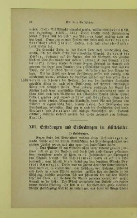 XIII. Erfindungen und Entdeckungen im Mittelalter