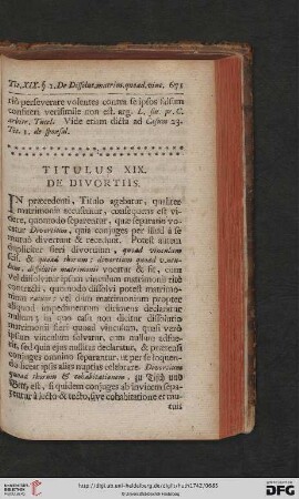 Titulus XIX: De Divortiis