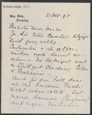 Brief an B. Schott's Söhne : 31.10.1898