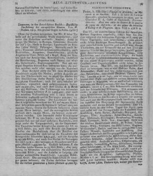 Fredau, M. [d.i. Fränkel, M.]: Statistische Darstellung der [sämmtlichen] europäischen Staaten. Dresden: Arnold 1819