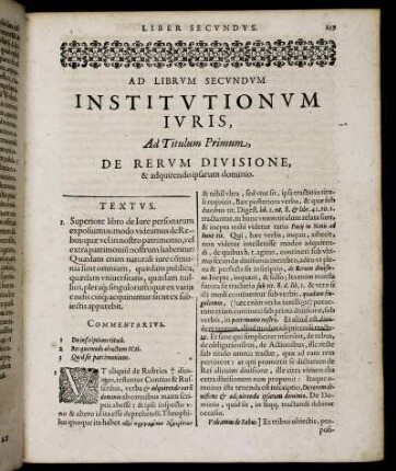 Ad Librum Secundum Institutionum Iuris.